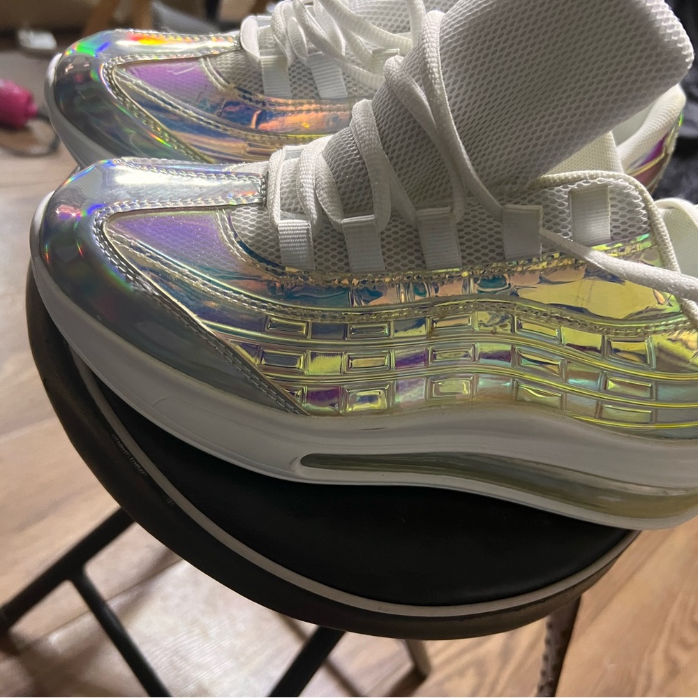 Iridescent Sneakers with White Accents